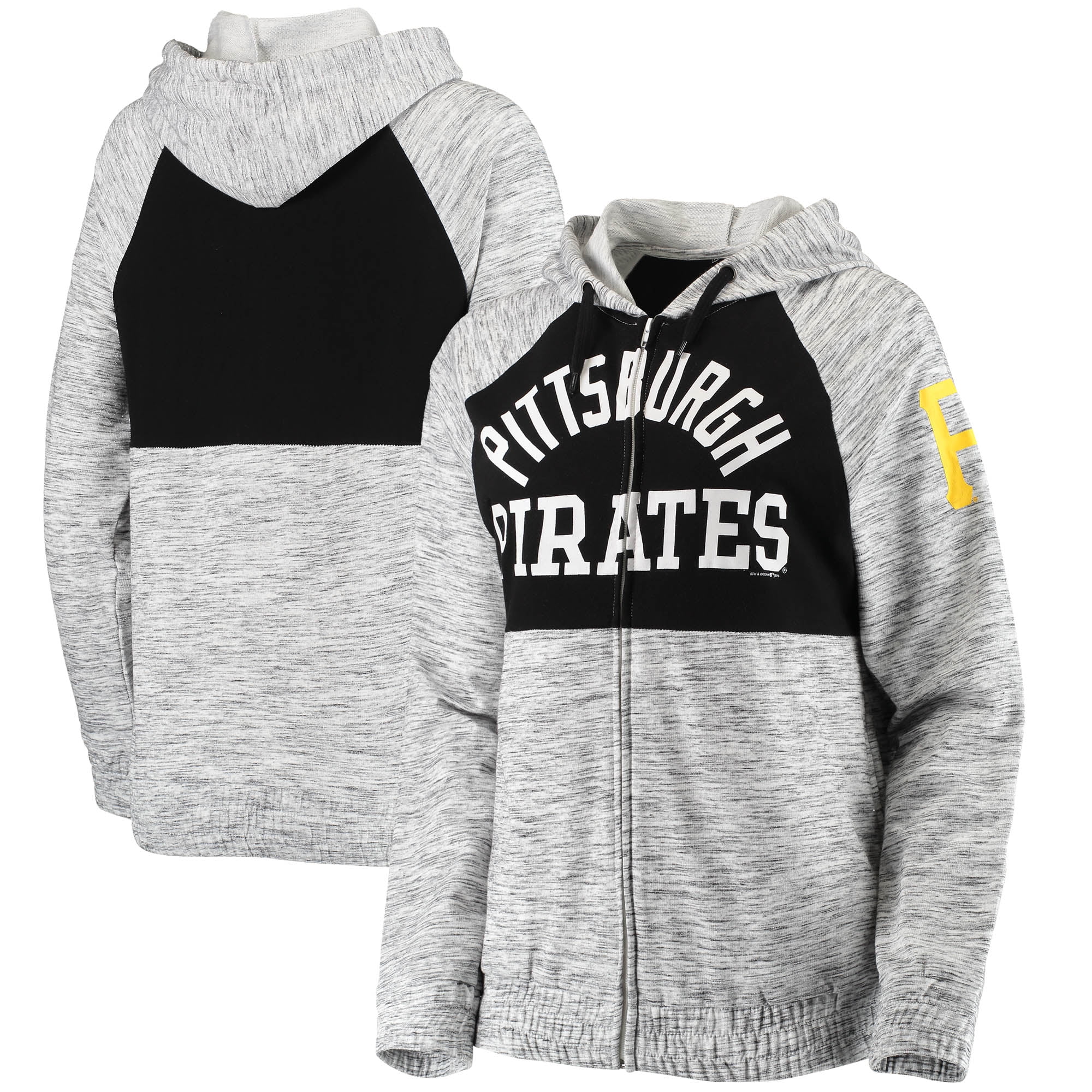 Black Space Dye Hanes Womens French Terry Full-Zip Hoodie Medium