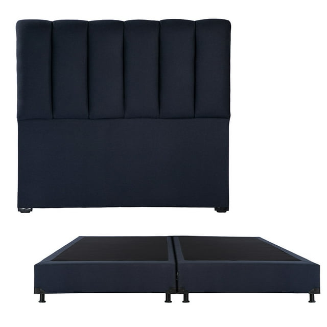 Box Base Cama King Size + Cabecera Kami Azul