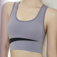 thumbnail image 3 of Bxsruta Womens Sports Bra Longline Wirefree Padded with Medium Support Purple XL, 3 of 6