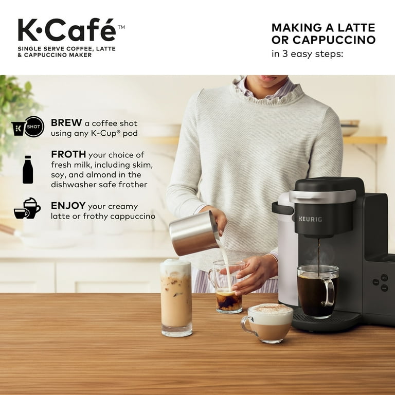 Keurig K-Cafe Single Serve K-Cup Coffee Maker, Latte Maker and Cappuccino Dark Charcoal - Walmart.com