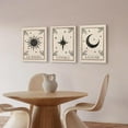 thumbnail image 3 of Tarot Wall Art Prints Set of 3, Framed Boho Celestial Decor Sun Moon Star Tarot Astrology decor Canvas Pictures, Vintage Celestial Art Poster Aesthetic Tarot Card Wall Art for Bedroom Decor, Beige, 3 of 6