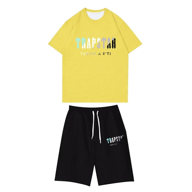 Liyamei Men's Short Sleeve T Shirt And Shorts Two Piece Set With Shirt And Quarter Pants Set