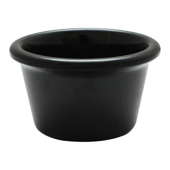 Excellante 1-3/4 oz., 2-1/2" Smooth Ramekin, Black, Plastic, Comes in Dozen