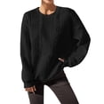 thumbnail image 4 of EDFBUYKRS Female Long Sleeve Sweatshirt Womens Sweatshirts Half Zip Oversized Pullover Long Sleeve Sweatshirt Casual Side Slit Tops Size Xl, 4 of 9