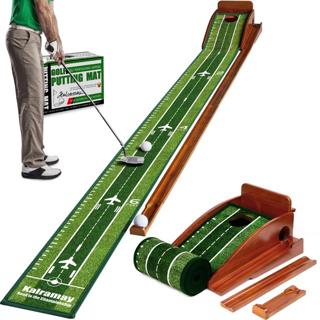 Alfombra de golf para interiores Kalramay con devolución automática de pelota