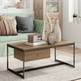 thumbnail image 2 of Manora Coffee Table with Storage Drawers, Wooden Farmhouse Rectangular Center Table for Living Room, 2 of 7