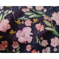 thumbnail image 4 of oneOone Silk Tabby Navy Blue Fabric Flower & Leaves Watercolor Craft Project Decor Fabric Print By The Yard 42 Inche Wide, 4 of 4