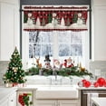 thumbnail image 3 of Christmas Snowman Valance and Tier Set of 3,Xmas Tree Window Curtain Rod Pocket Vlances for Kitchen,Retro Red Buffalo Plaid Privacy Panel Drapes Light Filtering Short Curtains for Bedroom, 3 of 5