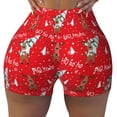 thumbnail image 2 of Goofa Christmas Deer 1 Printed Workout Shorts Women Seamless Scrunch Butt Lifting High Waisted Gym Booty Shorts Elastic Workout Shorts-Medium, 2 of 8