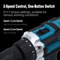 thumbnail image 7 of Cordless Drill Set Cordless Drill, 2-Speed Electric Power Drill Set with 2 Batteries and Charger, LED Light, Drill Driver Bits, 7 of 7