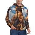 thumbnail image 2 of Lsque Blue Sky White Cloud Eagle Pattern Casual Men's Hoodie,Hooded Sweatshirt with Kangaroo Pocket,Pullover Hoodie-Small, 2 of 7