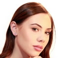 thumbnail image 2 of 14K Solid White Gold | Princess Cut Cubic Zirconia SINGLE Stud Earring | .29 Carat | Screw Back Post | With Gift Box, 2 of 8