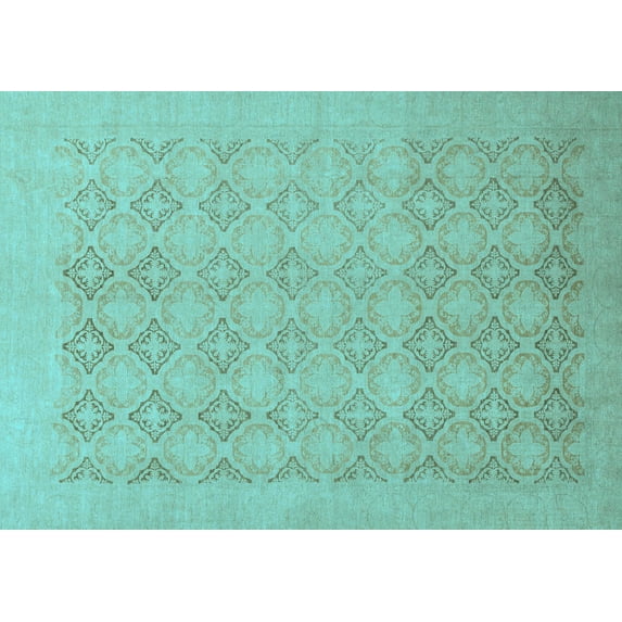 Ahgly Company Indoor Rectangle Oriental Light Blue Traditional Area Rugs, 8' x 12'