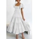thumbnail image 2 of Vestido PRETTYGARDEN Midi con Mangas Abullonadas y Escote Cuadrado Blanco Talla L, 2 of 8