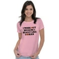 thumbnail image 4 of Work Out Because Really Like Cookies Womens Slim Fit Graphic Tee Brisco Brands L, 4 of 5