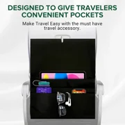 AJOHBM Airplane Seat Back Organizer, Tray Table Cover with Storage Pockets, Travel Essentials for Air Travel, Phone and Cup Storage Bag, Portable Flight Seat Organizer