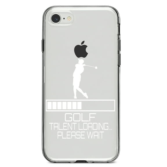 DistinctInk Clear Shockproof Hybrid Case for iPhone 7 8 SE (2020 Model) 4.7" Screen TPU Bumper Acrylic Back Tempered Glass Screen Protector - Golf Talent Loading Please Wait