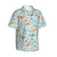 thumbnail image 2 of Uemuo Butterflies Printed Regular Fit Short Sleeve Casual Hawaiian Shirt for Men,Aloha shirt,Tropical shirt,Floral print shirt,Vacation Beach shirt-X-Large, 2 of 9