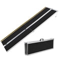 thumbnail image 1 of Foldable Portable Wheelchair Ramp with Non Slip Surface and Reflective Strips, Lightweight Mobility Ladder with Carry Handle for Home Steps Stairs Doorways Curbs, 2 to 10 FT, 1 of 9