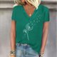 thumbnail image 2 of Camisetas de Manga Corta para las Mujeres, Impresión de Cuello en V Camiseta Casual Top Hecho de 95% Poliéster 5% Spandex para el Uso Diario de Primavera Verano, Camisetas para las Mujeres Casual, 2 of 4