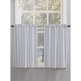 thumbnail image 3 of Kitchen Curtains 45 Inches length, Navy Blue Striped Window Treatment Curtain Drapes, Navy Blue White Stripes Farmhouse Lightweight Window Panels for Living Room Bedroom, 52"x45", 2 Panels, 3 of 7