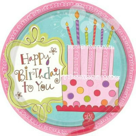 Happy Birthday Party Plates - Happy Birthday 'Sweet Stuff' Small Paper Plates (8ct)