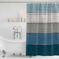 thumbnail image 2 of Blue Ombre Wooden Shower Curtain Set - Standard 72" x 72" Washable Bathtub Curtain with 12 Hooks, Farmhouse Retro Wood Gradient Waterproof Fabric Stall Shower Curtains for Bathroom/Bathtub Décor, 2 of 6