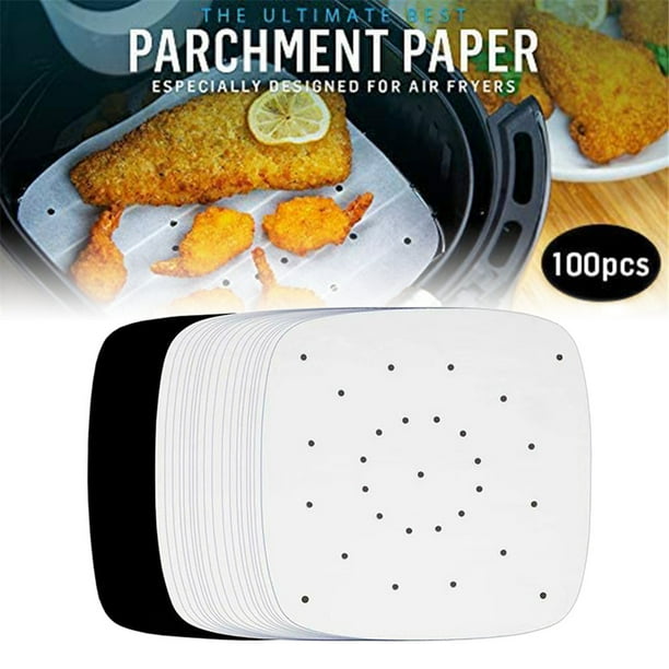 100pcs Air Fryer Liners Perforated Parchment Paper Sheets Non-Stick For  Airfryer Cooking Steaming Basket 