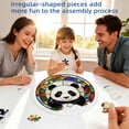 thumbnail image 4 of huayou Round Acrylic Stained Glass Suncatcher Puzzle, Cute Panda Colorful Floral Border Window Hanging Sign, Bright Sunlight Catcher Decor for Front Door Home Wall, 4 of 9