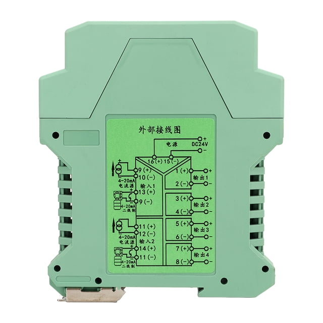 Aislador de señal CC Transmisor de corriente 2 entradas y 4 salidas 4‑20 mA Acondicionador de señal de detección PLC 24 V
