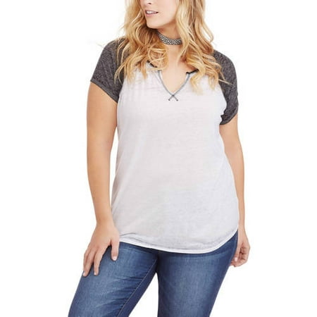 Derek Heart Junior Plus Elbow Sleeve Knit Tee