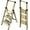 Gold, variant on Foldable Aluminum Step Ladder with Anti-Slip Pedals, 330 lbs Capacity, Lightweight & Portable for Home Use