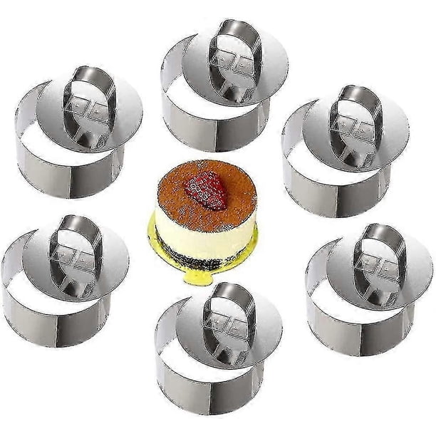 8pcs Stainless Steel Cake Rings Circle Cake Mousse Mold For Desserts Making, Mousse Rings With Pusher Set Of 8 (round), Silver