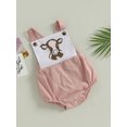 thumbnail image 3 of Wassery Baby Girls Summer Casual Romper 3 6 9 12 18 Months Infant Girls Sleeveless Cattle Head Print Contrast Color Playsuit, 3 of 9