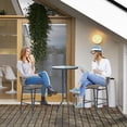 thumbnail image 2 of Outsunny 3pcs Patio Bar Set, Outdoor Bistro Set with 2 Bar Stools and 1 Tempered Glass Bar Table, Dining Chat Set, Tan, 2 of 8