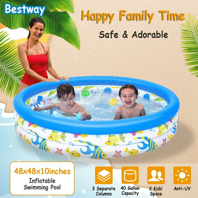 Bestway Kiddie Pool Inflatable Kid Swimming Pool Backyard Water Game