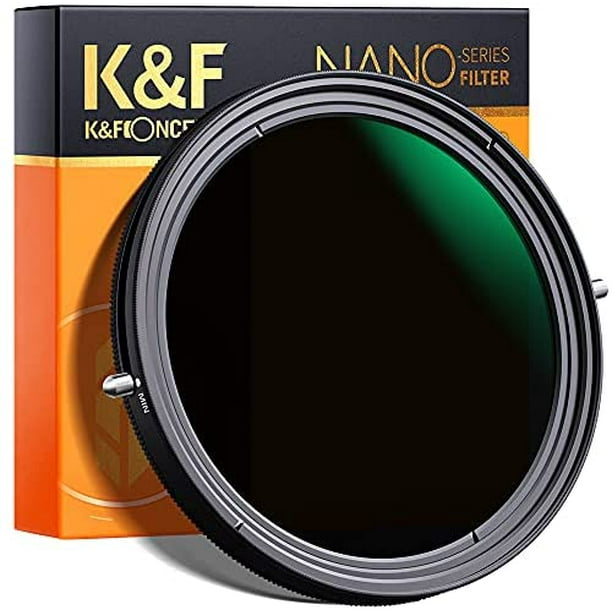 K&F Concept 72mm Fader Variable ND2-ND32 Filtre ND et Filtre Polarisant  Circulaire CPL 2 en 1 pour Objectif de Caméra No X Spot 