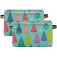 thumbnail image 2 of Coolnut 1PCS Colorful Christmas Trees Large Collapsible Storage Bins,Canvas Fabric Foldable Storage Bins with Handles Open Home Storage Bins Boxes Toy Storage Basket Home Decor, 2 of 7