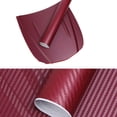 thumbnail image 3 of ZheElen 3D DIY Feuille de Fibre de Carbone pour Voiture Rouleau Film Autocollant Décalcomanie 1,27m*30cm Rouge Vin, 3 of 4