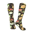 Zufioo Fruits Print Long High Thigh Socks KneeHigh Warm Stocking Women