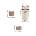 thumbnail image 2 of HIAKDOFT 3pcs Japanese Style Bento Box Set With Thermal Bag For Adults Brown Stainless Steel Insulated, 2 of 8