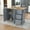 Grey, variant on 52.7" Rolling Kitchen Island with Solid Wood Top, Drop Leaf Breakfast Bar, Storage Cabinet, Spice Rack, Towel Bar & Drawers, Mobile Kitchen Cart with Locking Wheels, Black