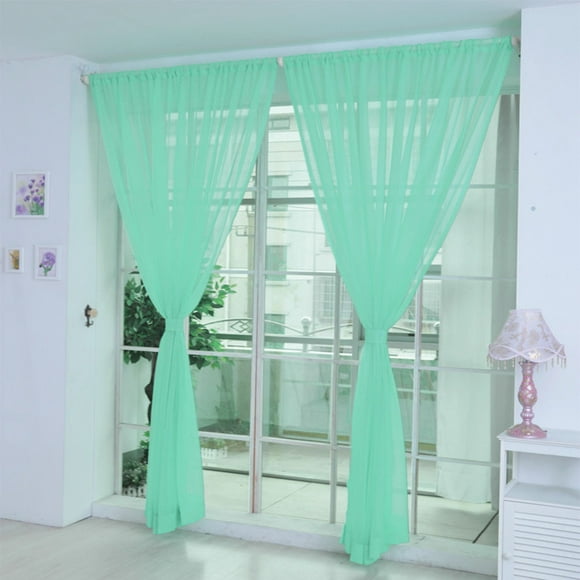 Panxico Curtain 1 PCS Pure Color Tulle Door Window Curtain Drape Panel Sheer Scarf G
