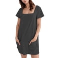 thumbnail image 1 of HXWCHs Robes Décontractées Robe d'Été Décontractée pour Femmes Tenue Col Rond Couleur Unie Confortable Respirante Élégante avec Leggings Gris m, 1 of 5