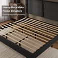 thumbnail image 5 of Virans King Size Bed Frame, Linen Platform Bed Frame with Upholstered Headboard,Sturdy Solid Wood Slats Support,Noise Free,No Box Spring, Easy to Assemble - Dark Gray, 5 of 8