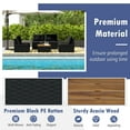 thumbnail image 5 of Gymax 5 Piece Outdoor Furniture Set w/ Seat & Back Cushions Acacia Wood Tabletop Black, 5 of 9