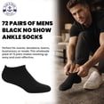 thumbnail image 2 of 72 Pairs Of Yacht & Smith Mens Wholesale Bulk No Show Ankle Socks, Cotton Sport Athletic Socks - Size 10-13 (Black), 2 of 8
