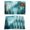 Turquoise, variant on Pink Mountain Placemats Set of 6, Misty Forest Nature Woodland Pine Tree Landscape Placemats for Dining Table, Place Mats for Kitchen Tabletop, Waterproof Wipeable Dining Table Mats Set