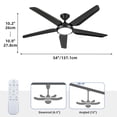 thumbnail image 5 of Uforic 54" Silent 5-Blade Modern Ceiling Fan with  Adjustable Light and Remote for Indoor, Black, 5 of 6