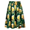 thumbnail image 4 of Unir Women Oktoberfest Hop Print High Waist Bow Tie Apron Skirt Flared Satin Festival Mini Bottom 1PC S-M-L, 4 of 5